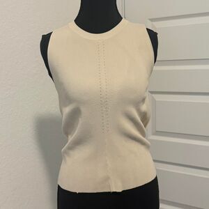 Zara Women's Cream and Tan Crop-top